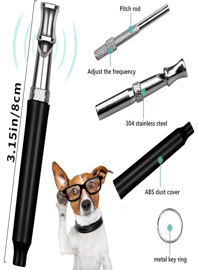 Qivorimith Dog Whistle,Dog Whistle to Stop Barking Neighbors Dog,Adjustable Ultrasonic Silent Dog Training Whistles(Black) - Image 2
